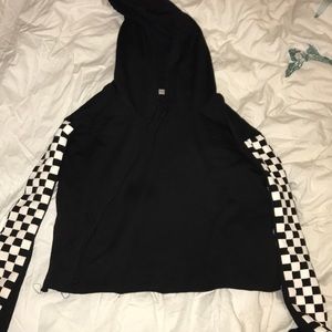 Checkerboard hoodie black tank top